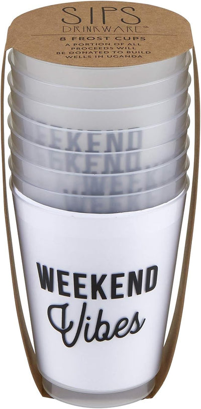 Vasos plástico esmerilado 16oz 8 Uds