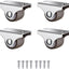 4 Ruedas Giratorias Mini 1pulg TPE Acero Muebles