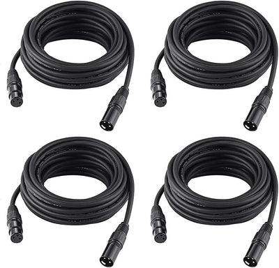 Cable DMX 25pies 4 Pzas 3pines XLR macho a hembra