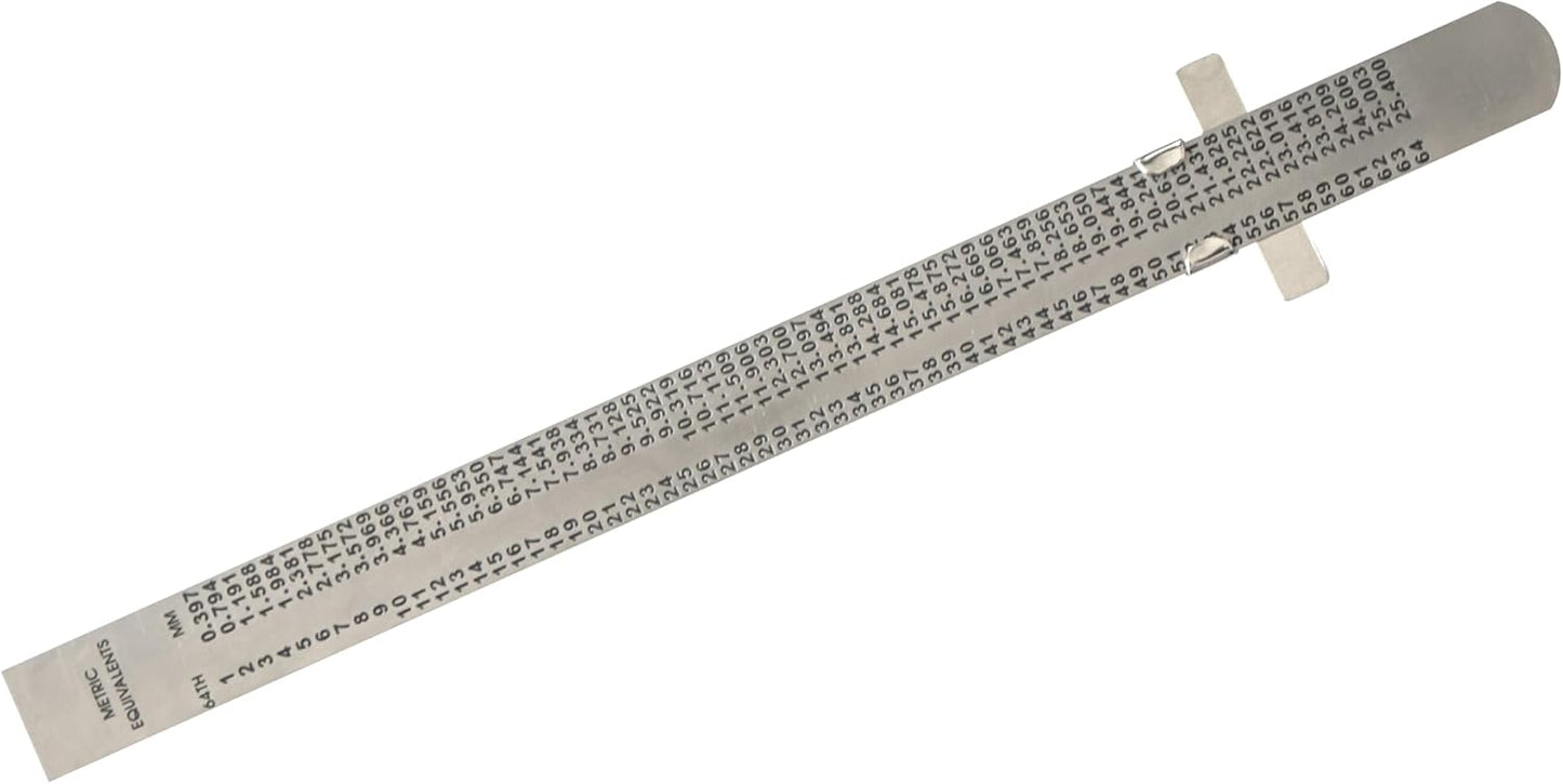 Regla bolsillo acero inox 6 pulg con tabla conversion
