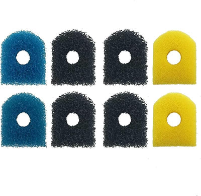 Esponjas filtro acuario 8 bloques 2 gruesas 2 finas 4 carbonizadas