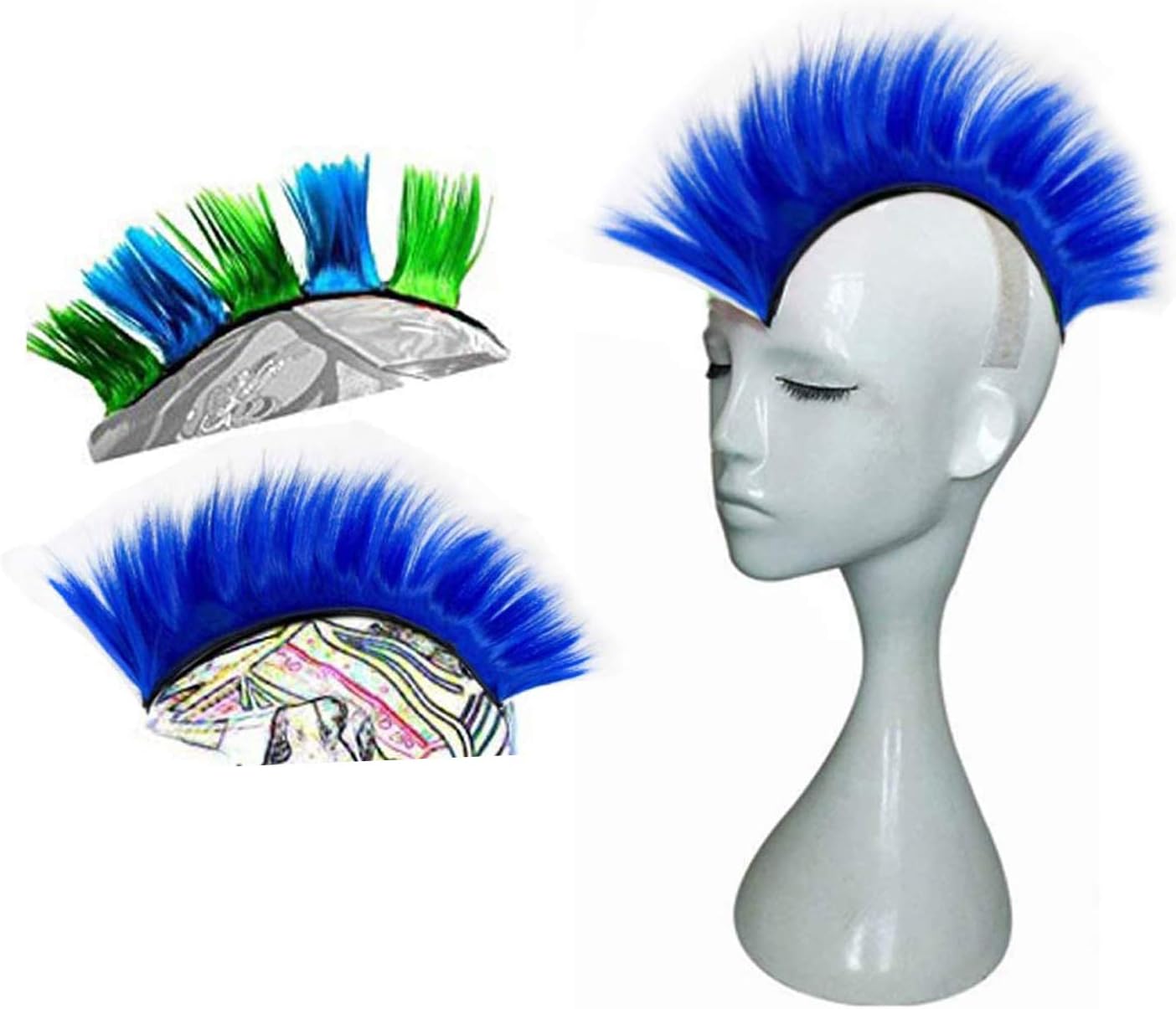 Pelucas sintéticas Mohawk reutiliz. para bicicleta