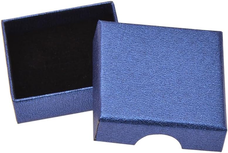 Caja regalo cuadrada plana azul 0.669"