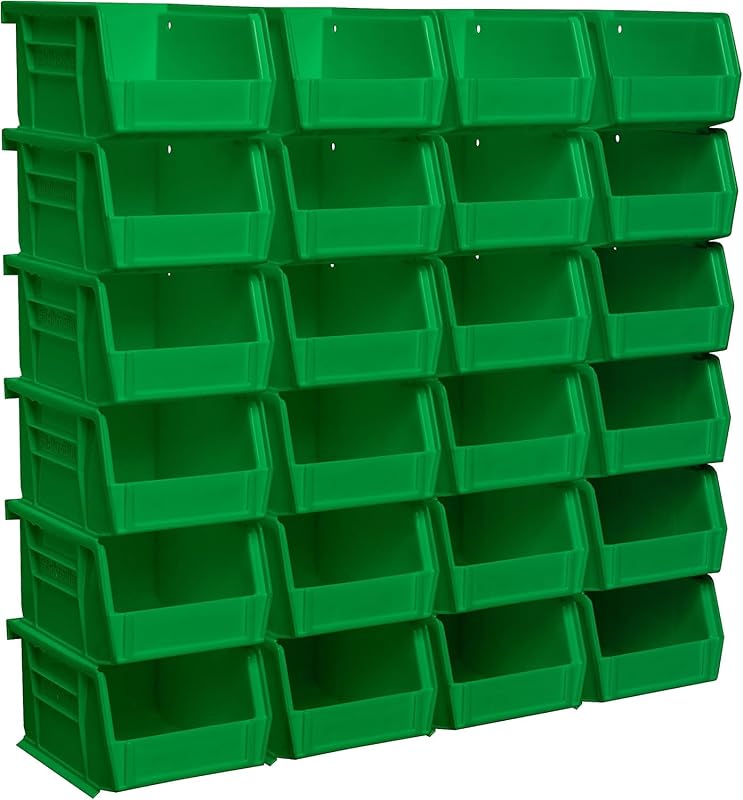 Contenedores plástico apilables 5x4x3" verde