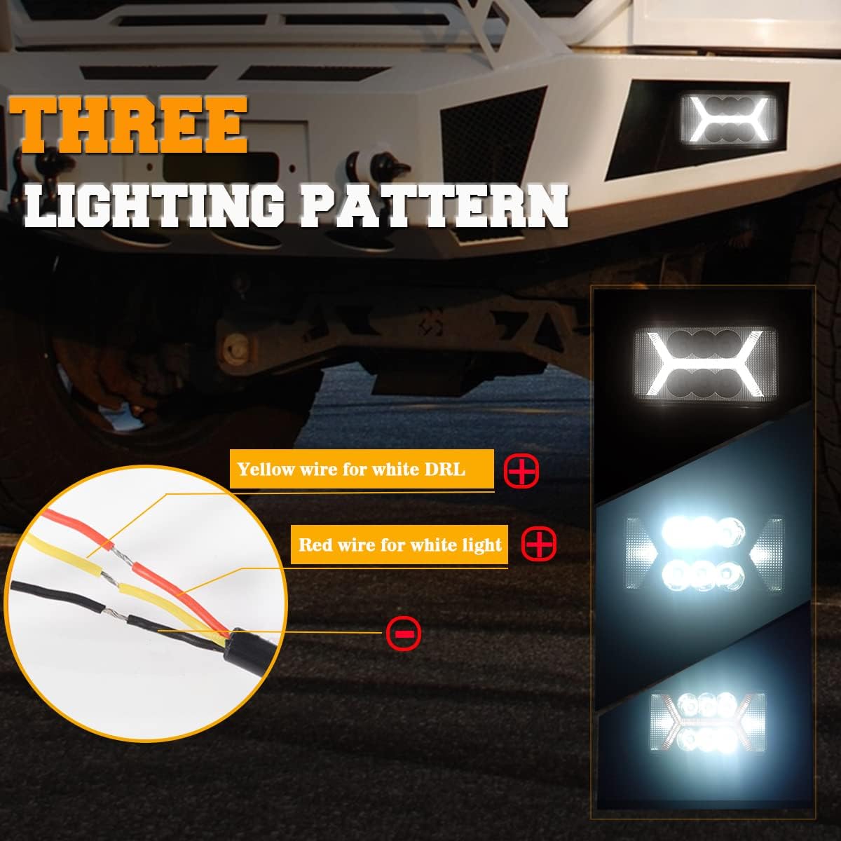 Luces antiniebla LED DRL 6.3pulg comp Dodge Ford Bronco