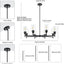 Candelabro negro mate 8 luces para comedor y cocina