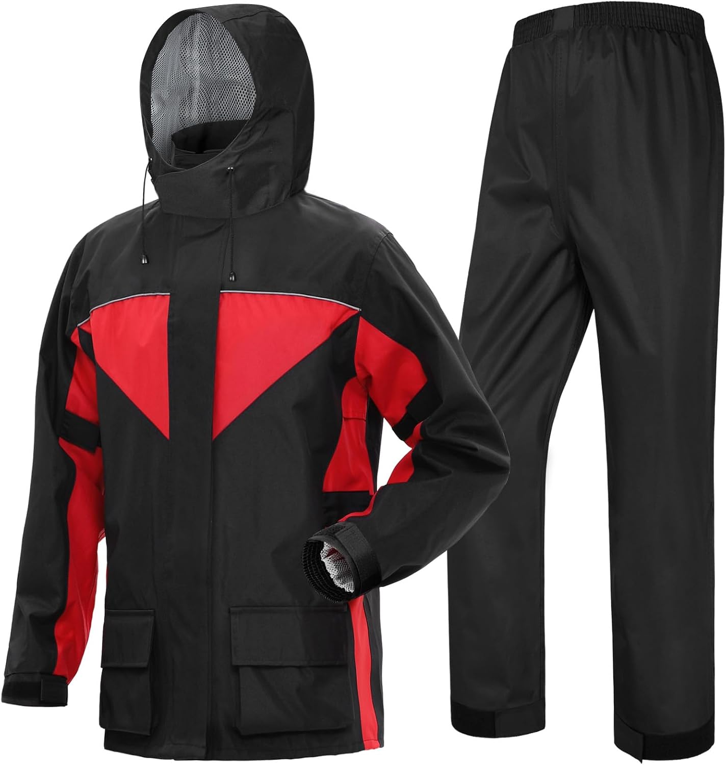 Traje lluvia motociclista impermeable alta visibilidad