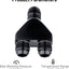 Adaptador divisor 10AN macho aluminio negro