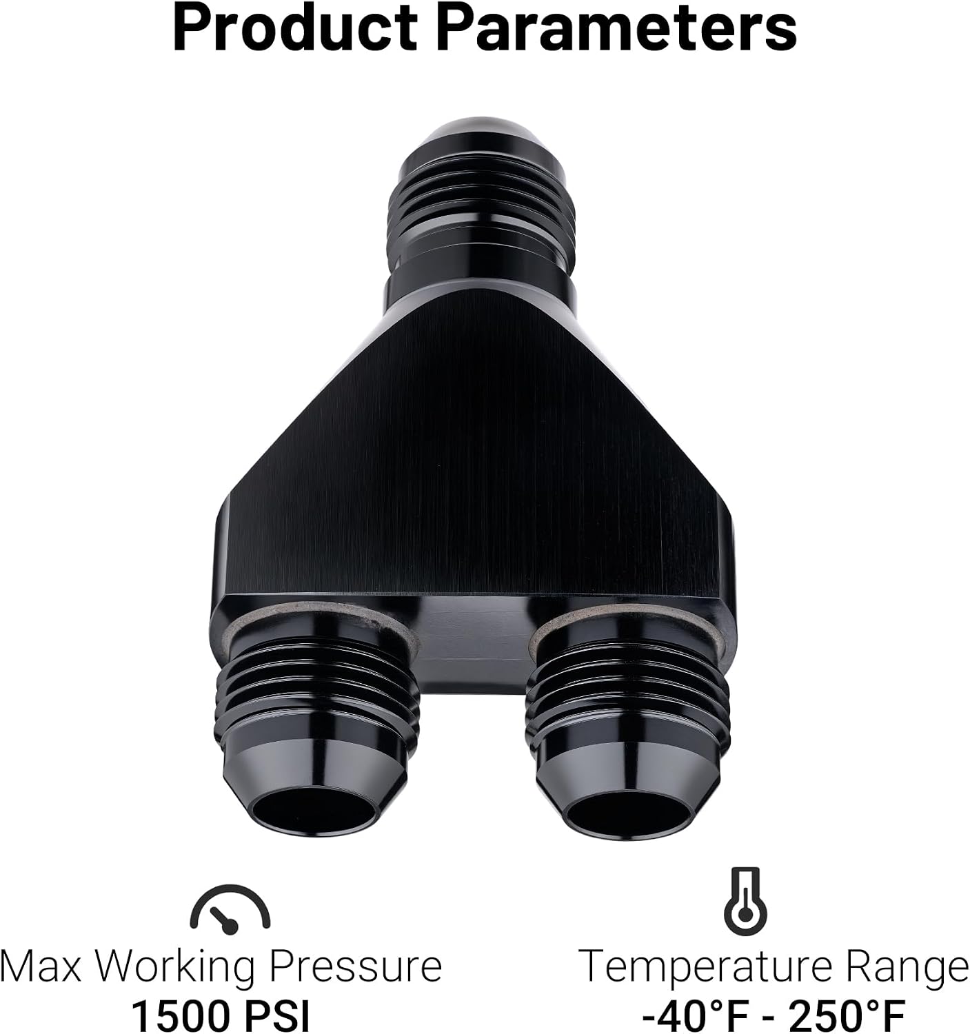 Adaptador divisor 10AN macho aluminio negro