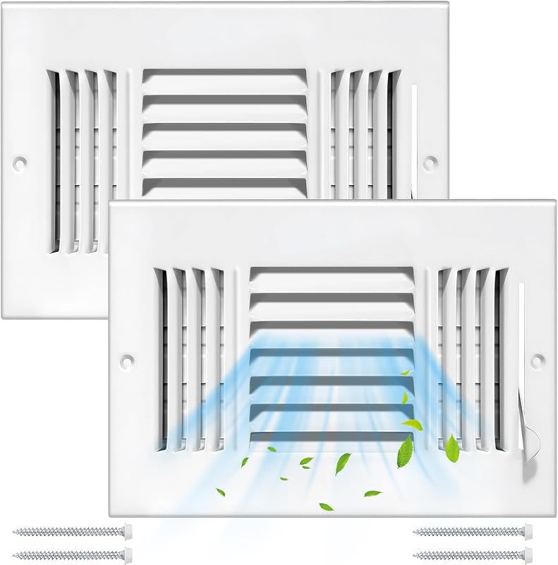 2 Pzas Cubiertas Ventilación 10x8" Techo Pared Metal 3 Vías