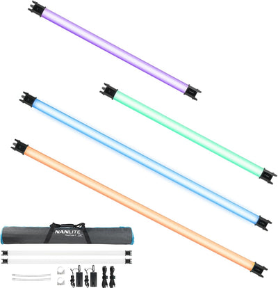Tubo LED RGBWW PavoTube II con batería y soportes