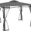 Cenador patio 10x12ft toldo doble metal gris