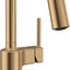 Grifo cocina desplegable dorado bronce con potenciador
