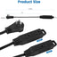 Cable extensión plano giratorio 360° 1 pie 3 salidas 16 AWG negro