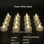 Velas LED parpadeantes blancas cálidas 200 pzas decoración