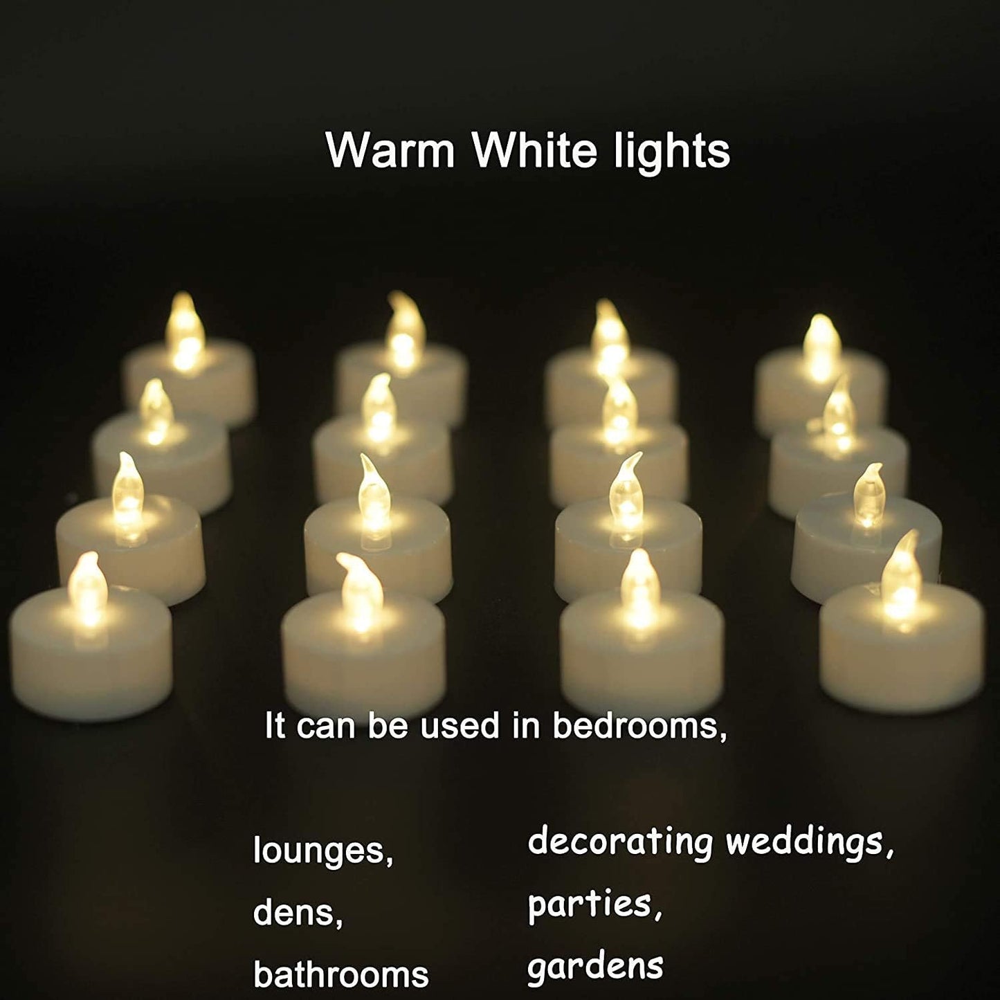 Velas LED parpadeantes blancas cálidas 200 pzas decoración