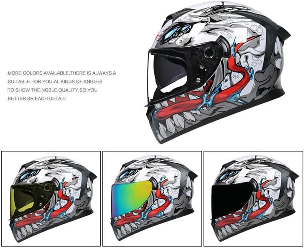 Casco motocicleta cara completa unisex aprobado DOT
