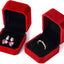 Caja terciopelo 2 Pzas anillo pendientes regalo rojo vino