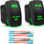 Barra luz LED verde interruptores basculantes para auto