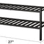 Zapatero bambú negro 2 niveles apilable plegable para entrada