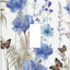 Placa decorativa interruptor con flores azules y mariposas