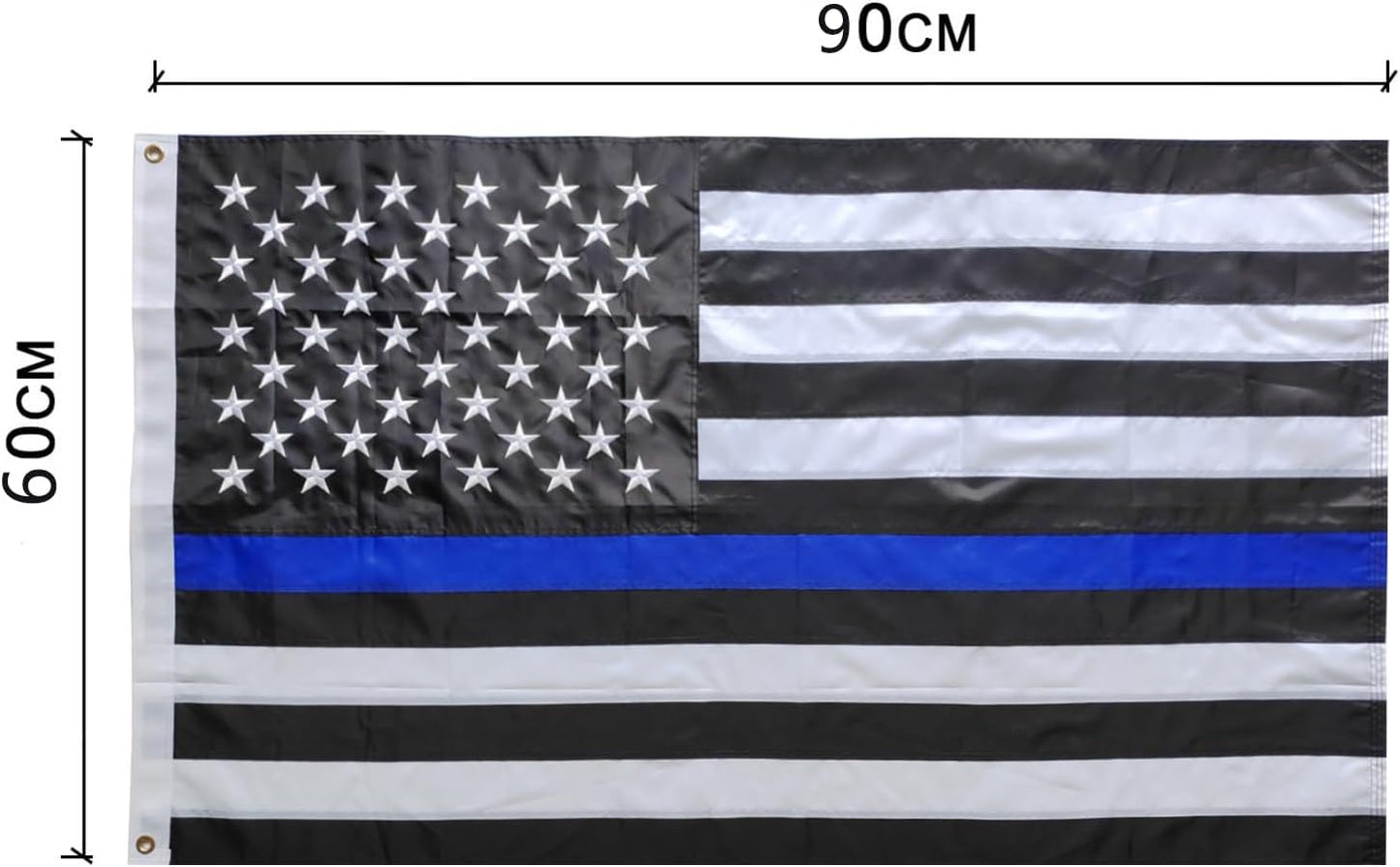 Bandera policía EE.UU. 2x3ft estrellas bordadas doble