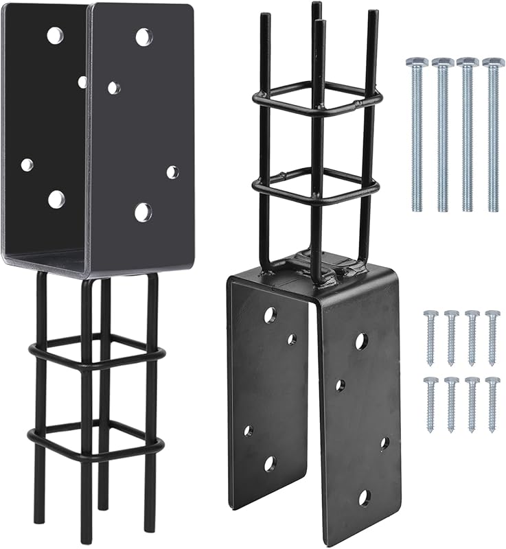 Anclaje poste hormigón U 4x4" soporte terraza