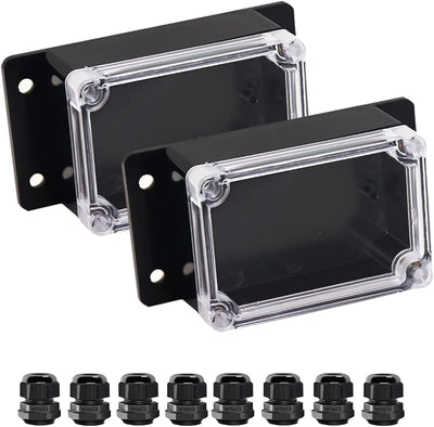Caja conexiones IP65 plástico ABS transparente 3.94x2.68x1.97pulg