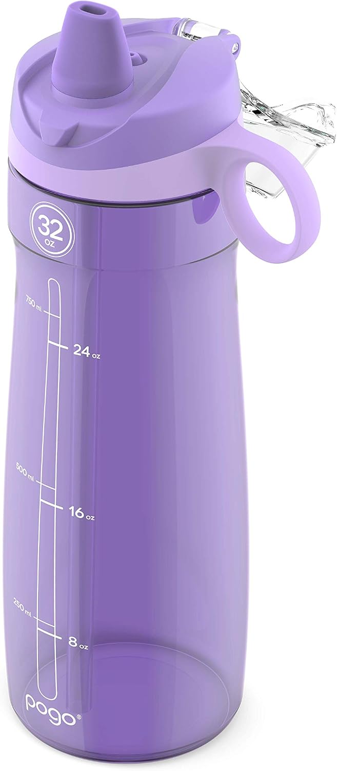 Botella agua plástico reutiliz. sin BPA 32-40oz con asa