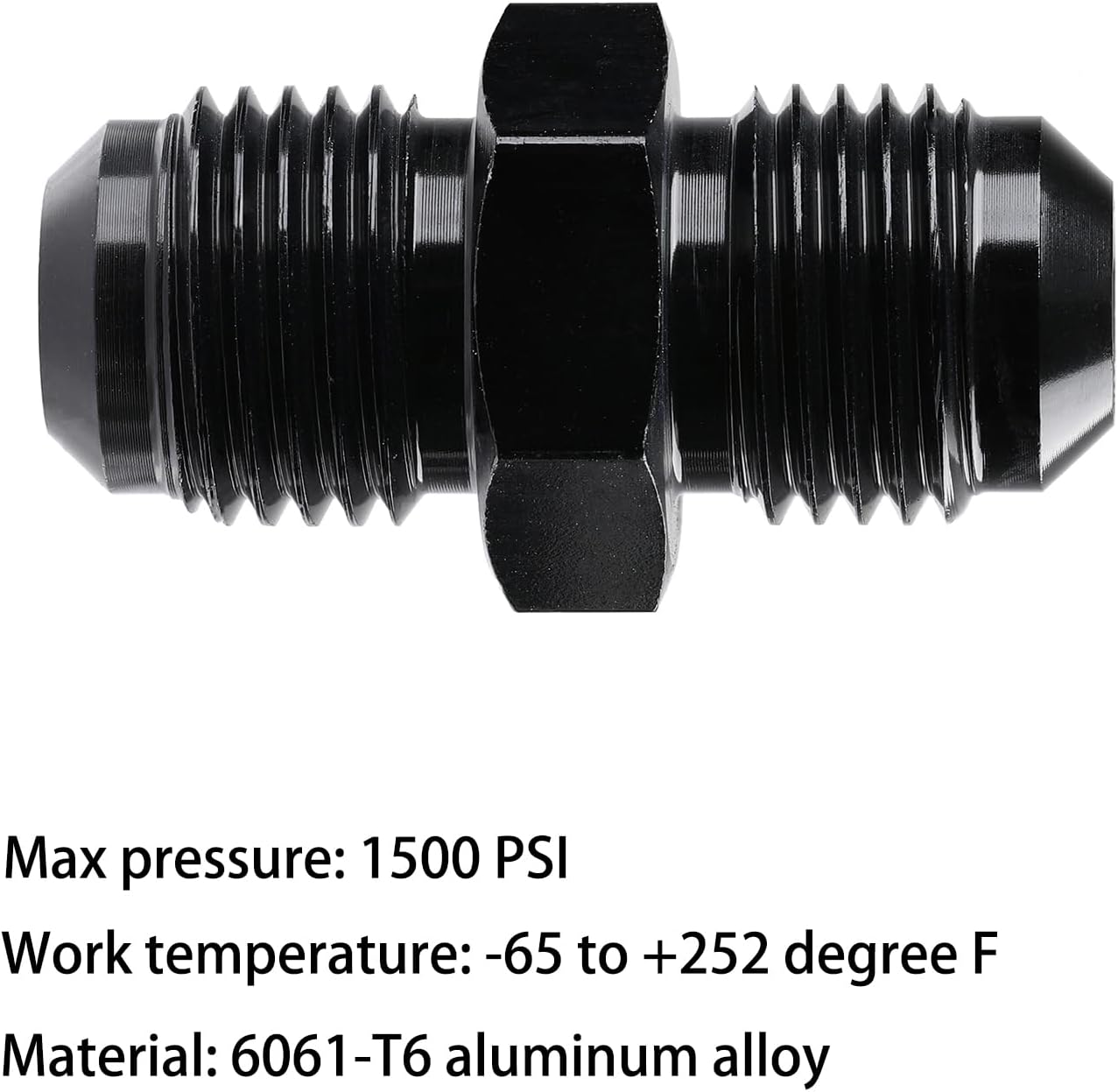 Acoplador manguera combustible unión recta negro 2pcs