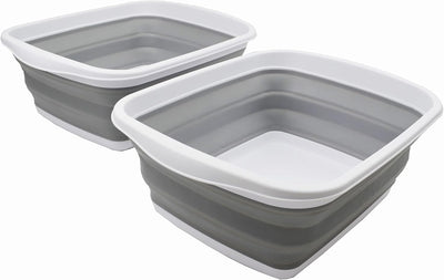 Tina plegable plástico 10L para platos blanco/gris