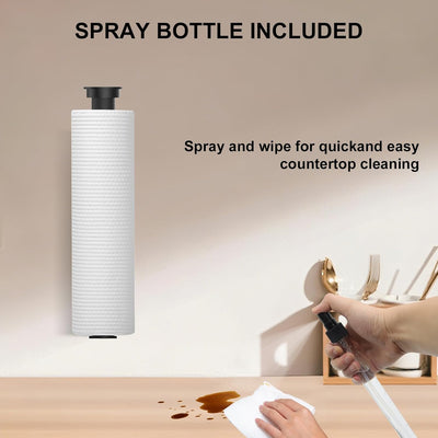 Soporte vertical para toallas de papel 2 en 1 con adhesivo para cocina, refrigerador
