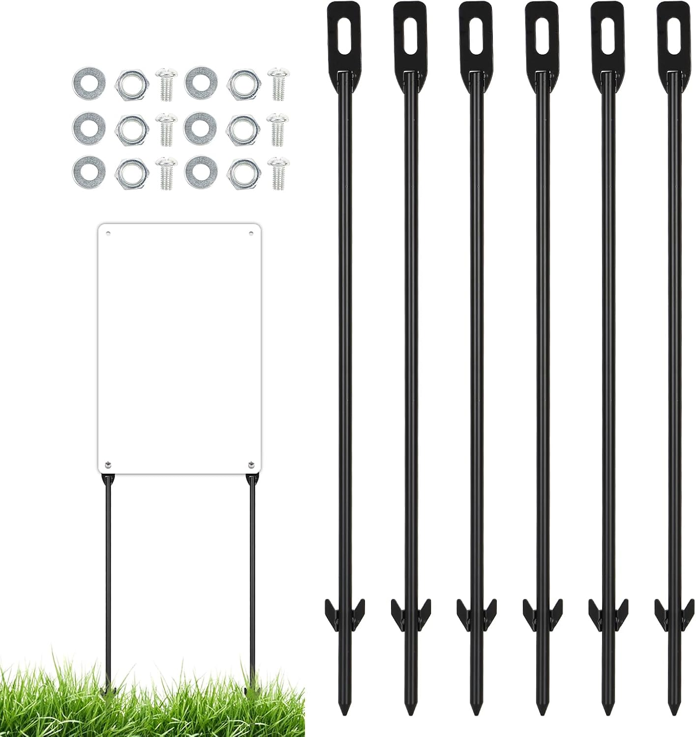 6 Estacas Metal 16pulg Soporte Letreros Valla