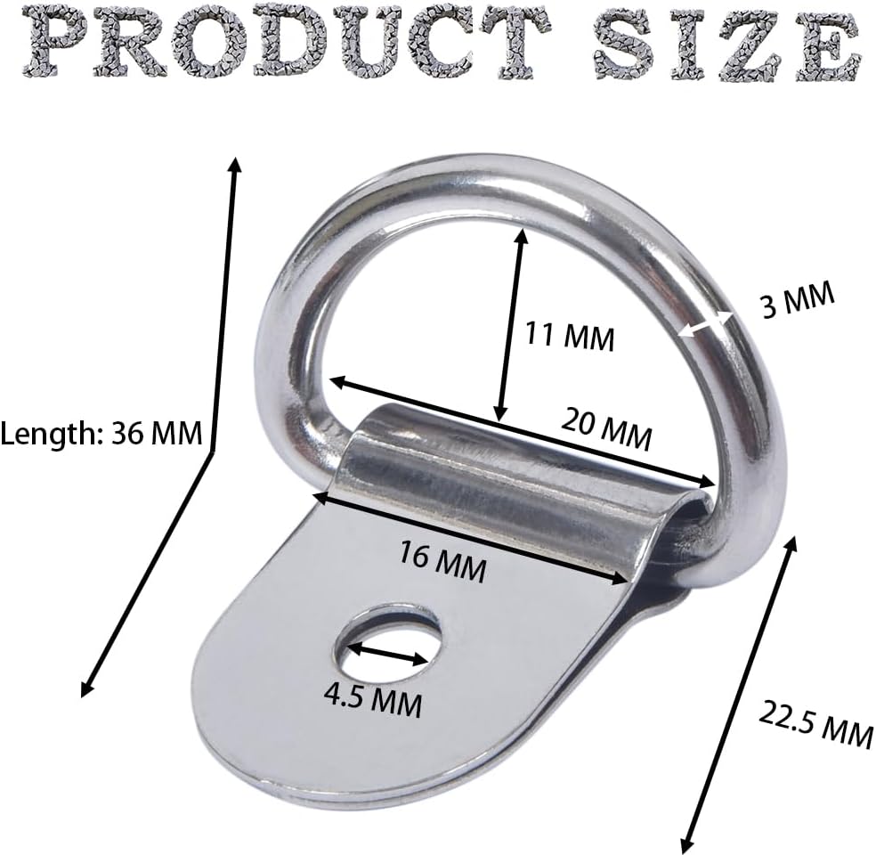 30 Pzas Anillos D Acero Inox para Amarre Cargas
