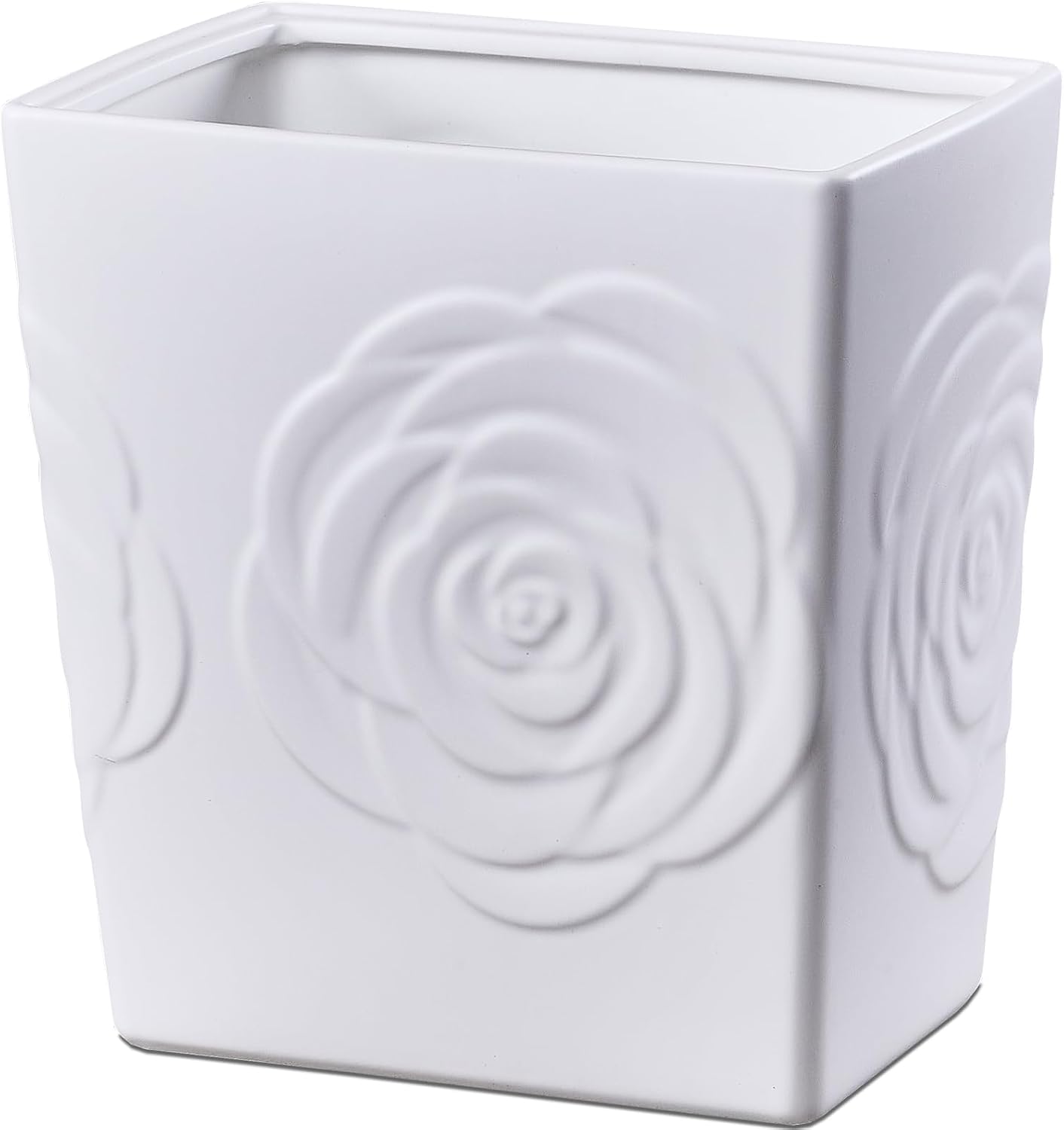 Cubo basura cerámica blanca rosa 2.5gal cocina sala