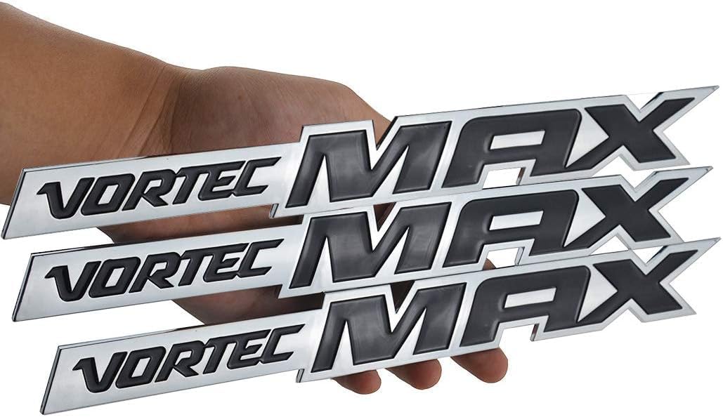 3 Pzas Emblemas Vortec MAX 3D para Silverado Cromado/Negro