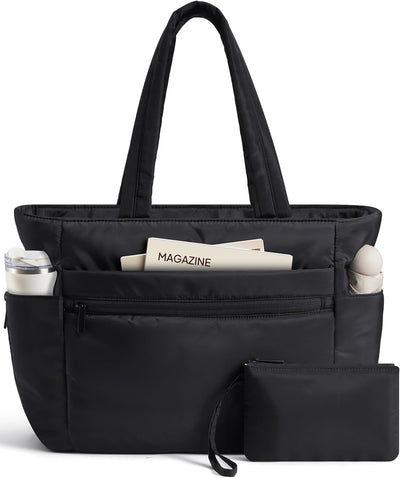 Bolso de mano para mujer con soporte para taza y laptop
