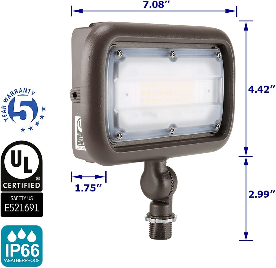 Luz patio LED 30W 3000K 3000lm certificada UL