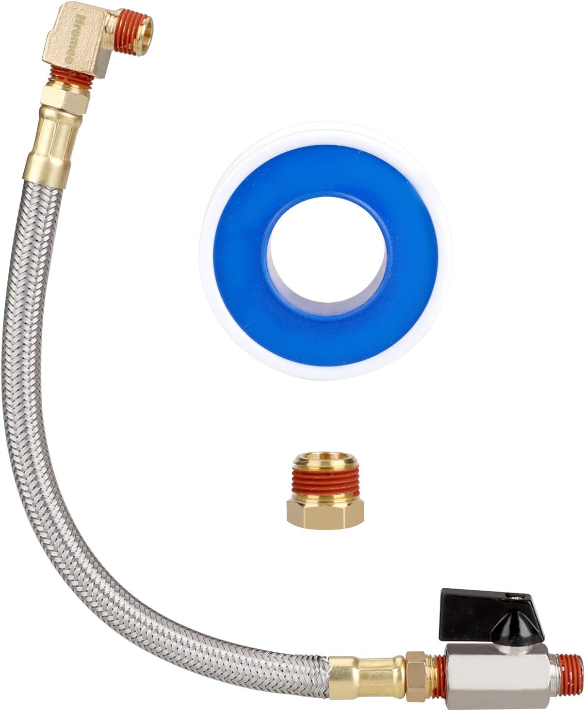 Kit drenaje tanque compresor aire manguera acero trenzado 10pulg