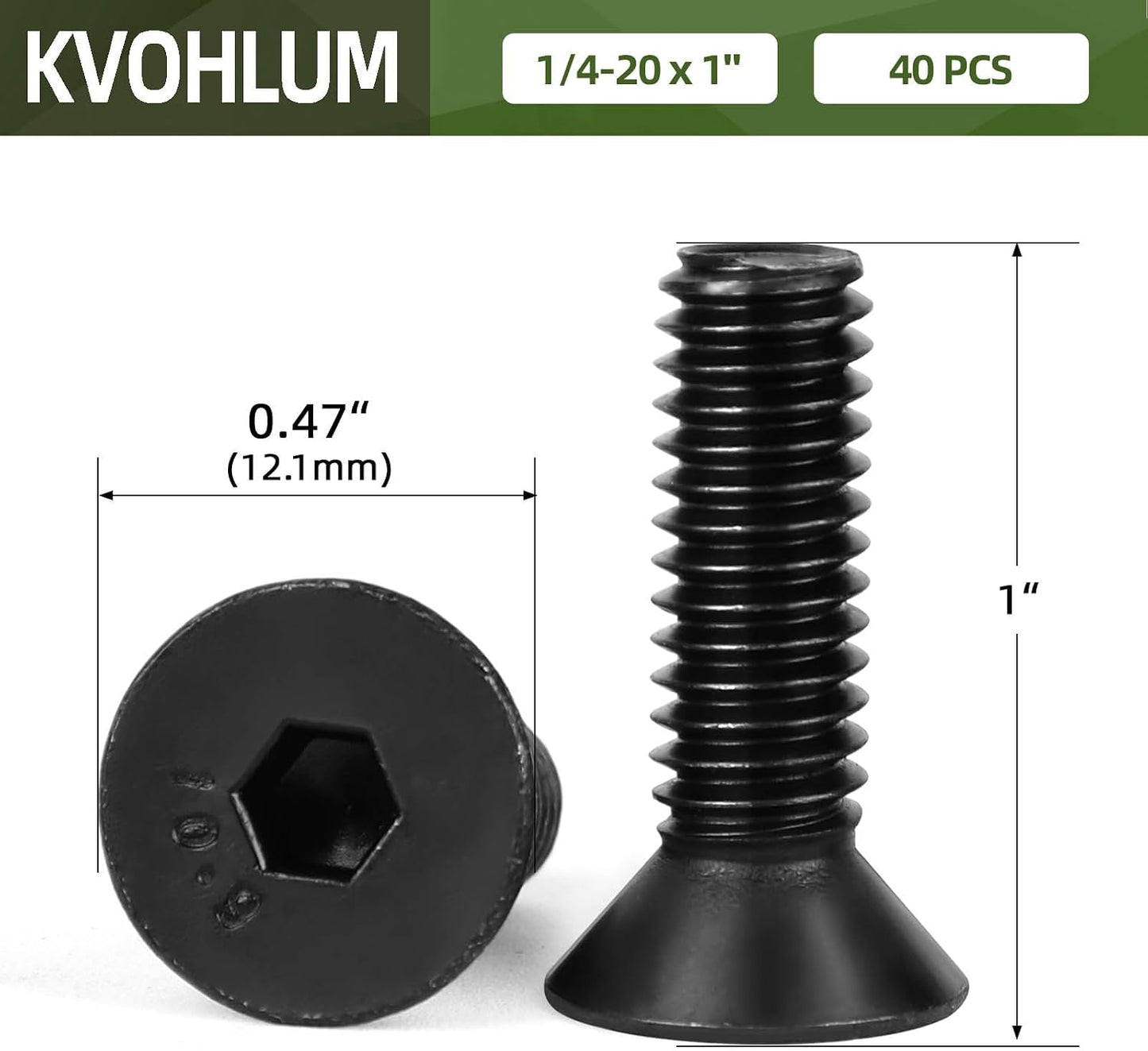40 Pzas Tornillos Allen Acero Carbono Grado 10.9 Negro