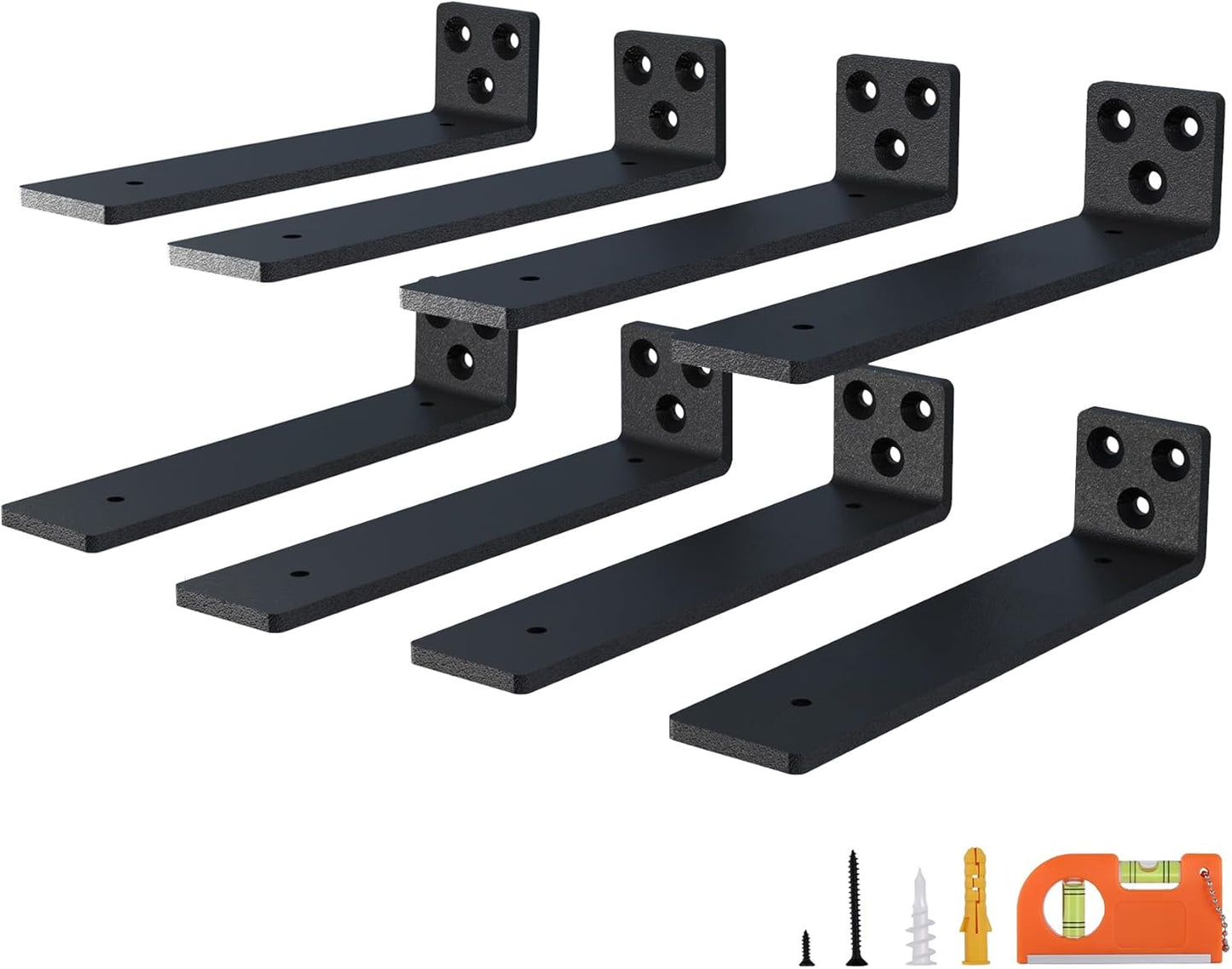 Soportes flotantes 4" acero negro comp 8 Pzas