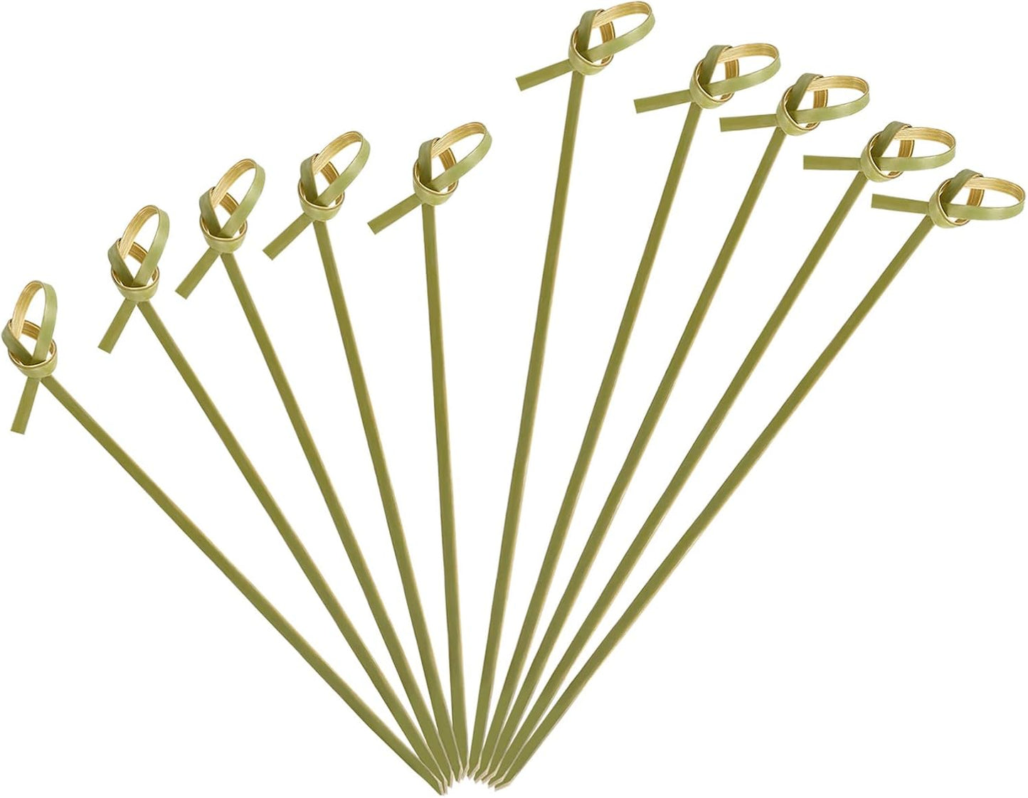 200 Palillos Bambú 4.7x6" Brochetas Anudadas Cóctel