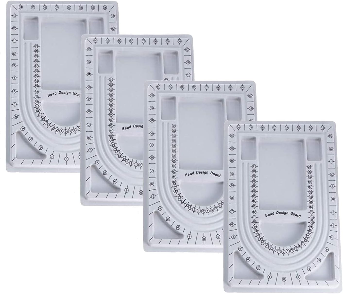 4 Pzas Placas Collar Cuerda con Cuentas Bandeja Medición