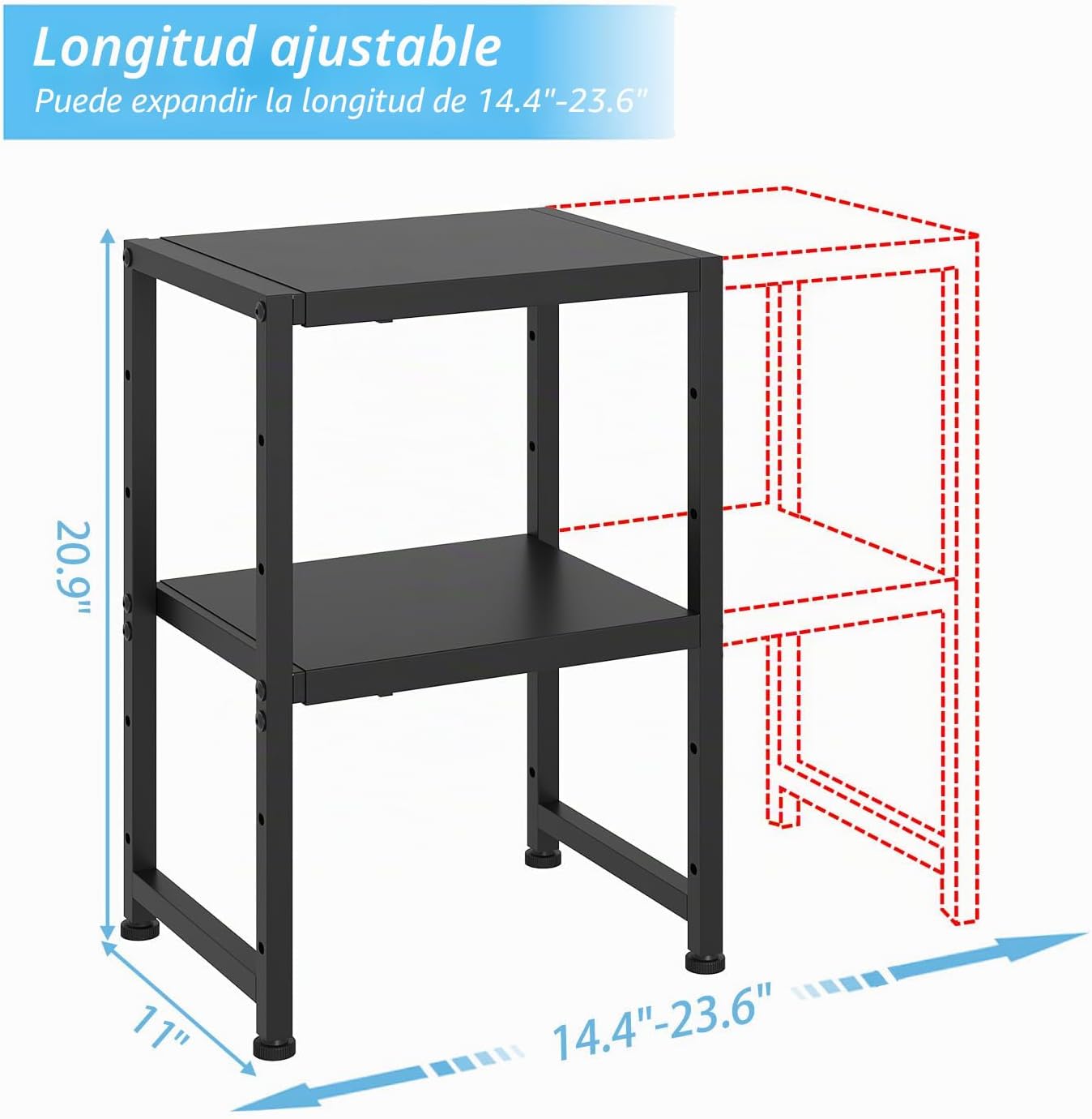 Estantería 2 niveles metal 150LBS para electrodomésticos