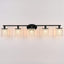 Lámpara baño 5 luces cristal negro moderna sobre espejo