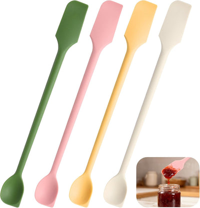 4 Espátulas Silicona Multifuncional para Cocina y Cosméticos