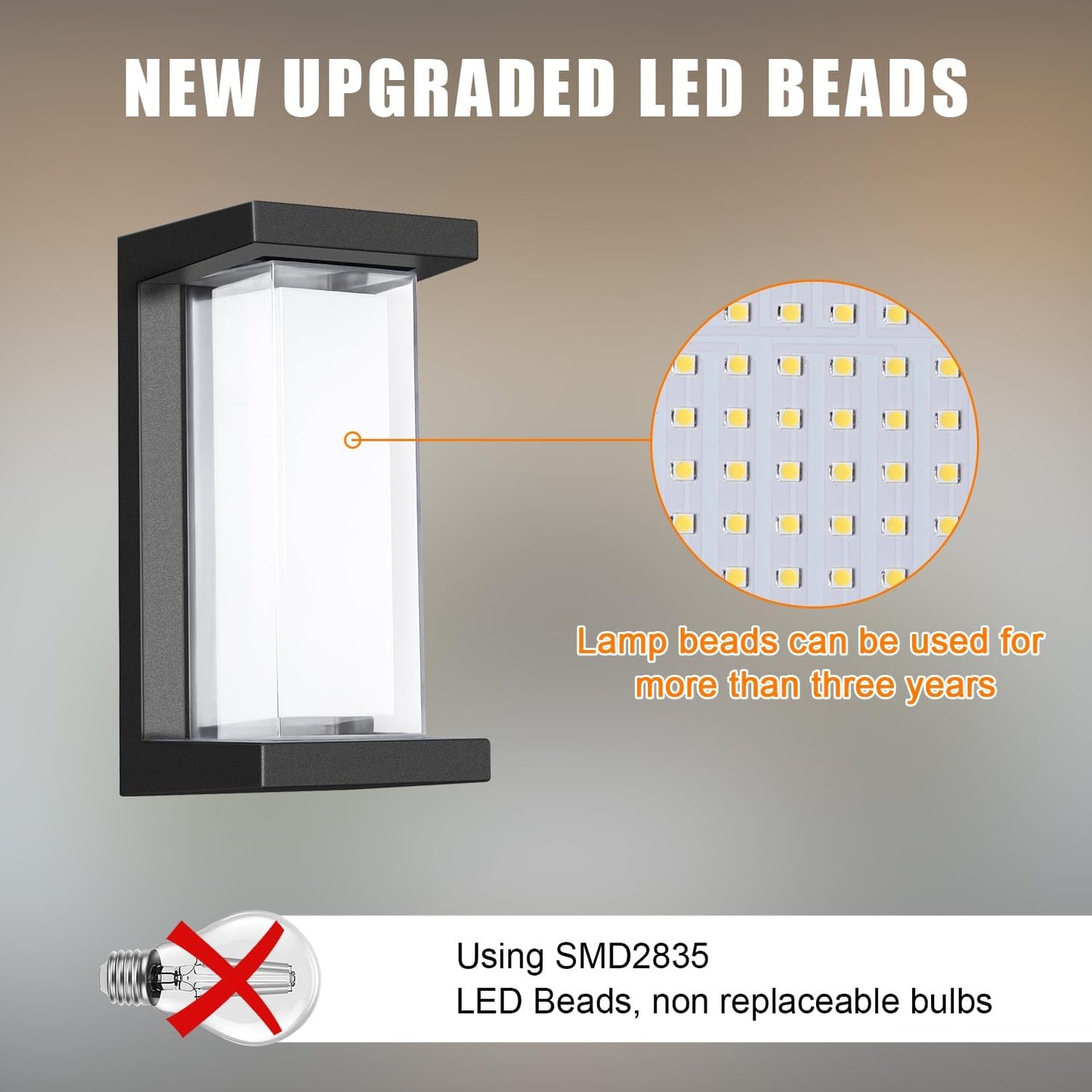 6 Luces Exterior 18W Apliques Negros IP65 Impermeables