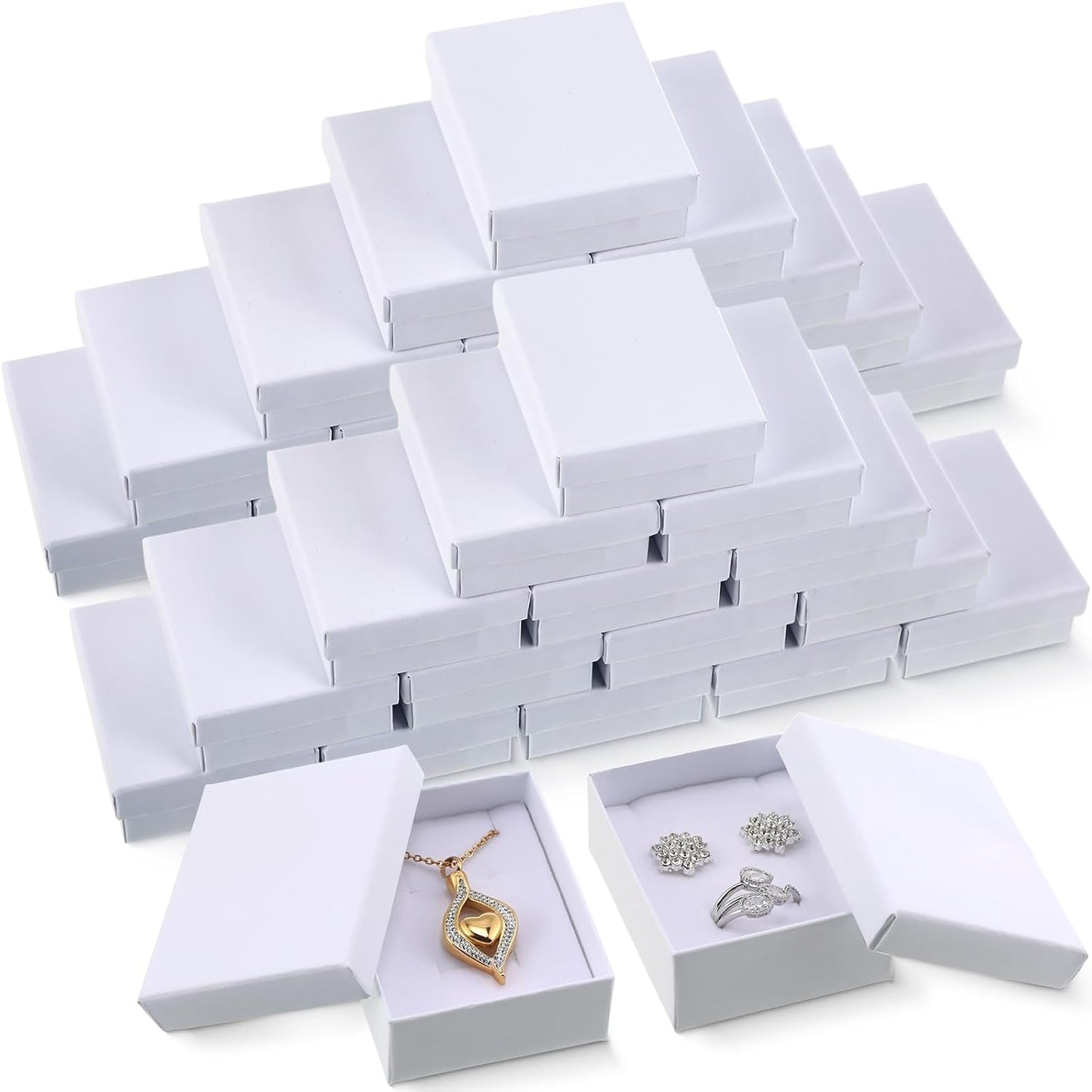 50 Cajas Regalo Pequeñas Cartón con Tapas 2.56x3.15"