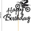 Decoración pastel motocross cumpleaños color negro