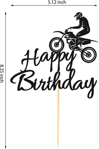 Decoración pastel motocross cumpleaños color negro